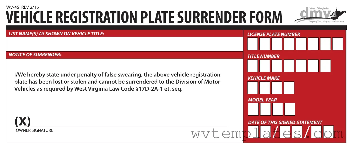 Free License Plate Surrender Wv Form