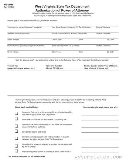 Free Wv 2848 Form