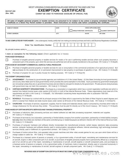 Free Wv Cst 280 Form