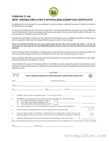 Free Wv It 104 Form