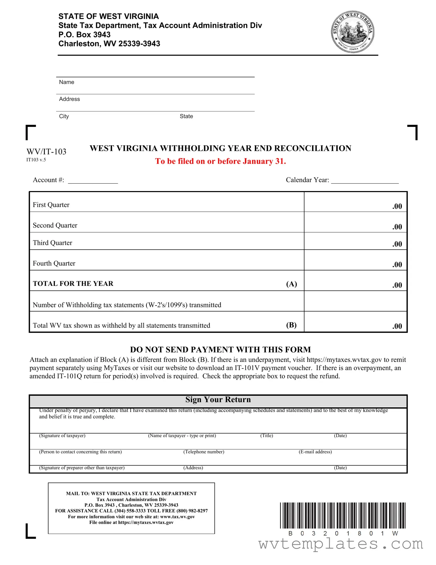 Free Wv 103 Form