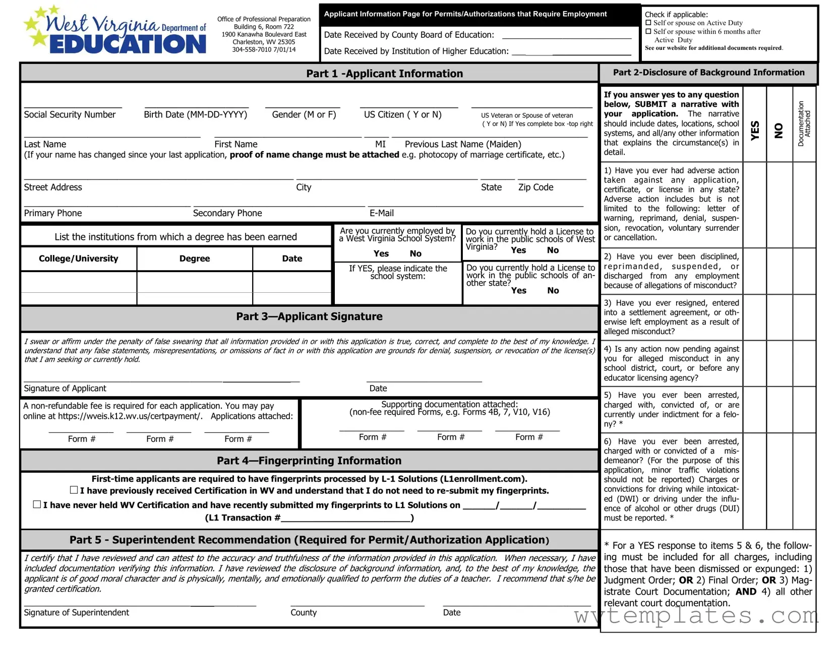 Free Wv 39 Form
