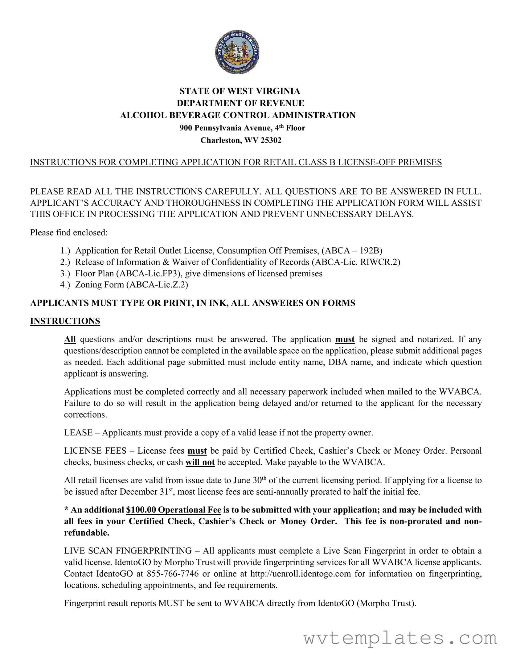 Free Wv Abca Form