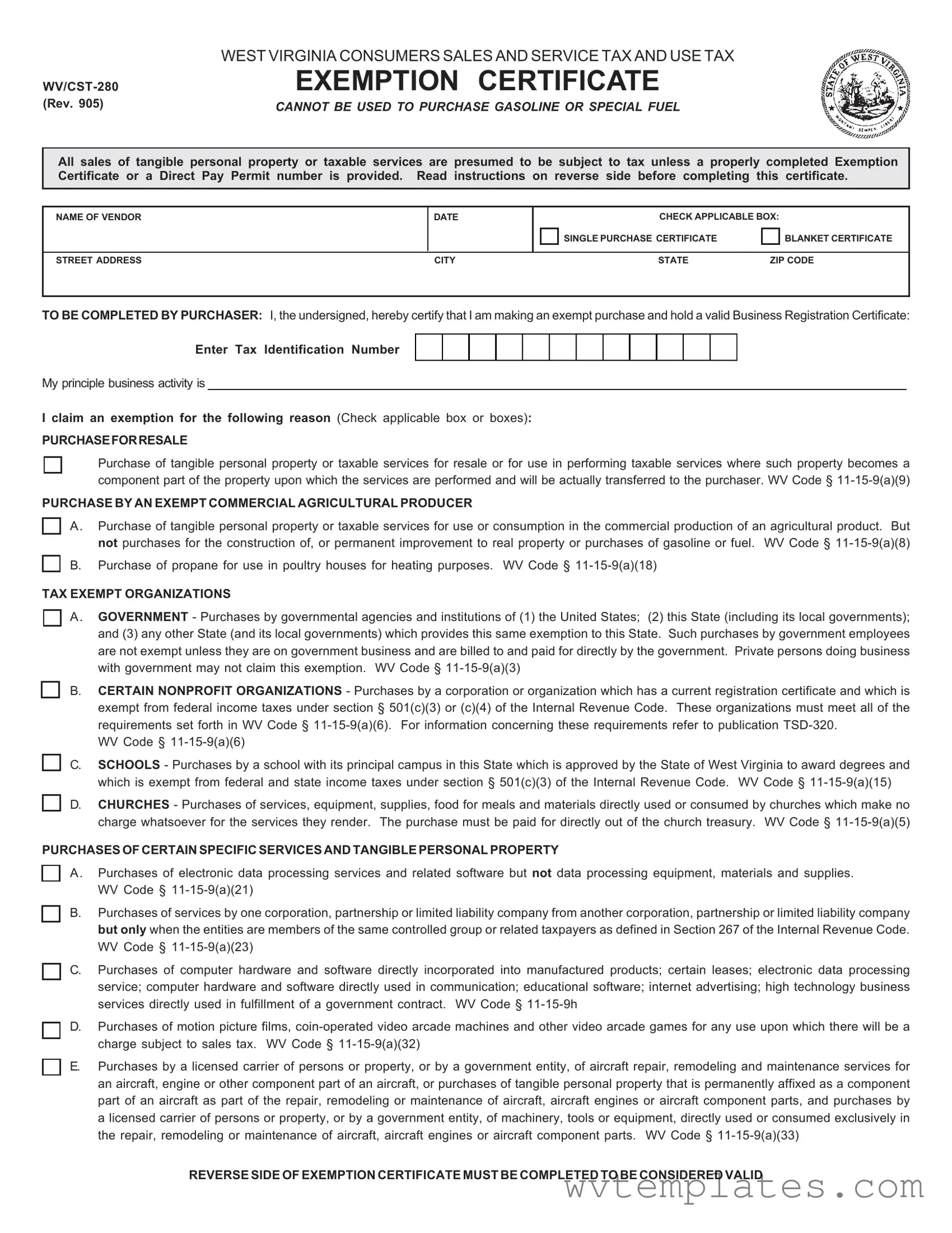 Free Wv Cst 280 Form