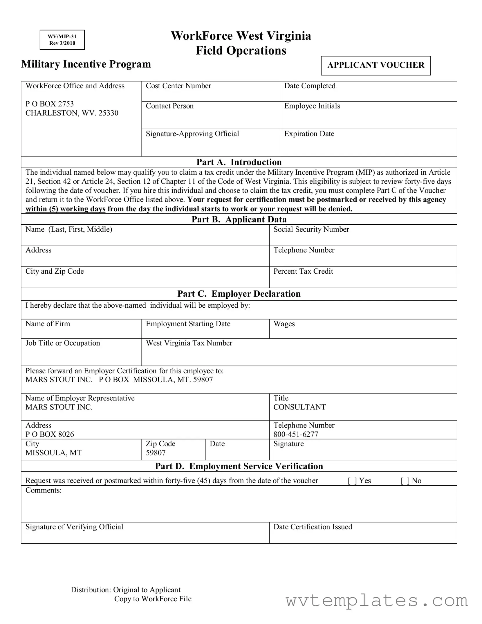 Free Wv Mip 31 Form